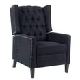 thumbnail image 4 of 27" Wide Manual Wingback Recliner Chair, Vintage Accent Chair, Recliner Chair with Nailhead Trim and Birch Legs, Tufted Single Sofa Chair, for Home, Living Room, Office, Bedroom, Black, 4 of 7