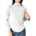 thumbnail image 4 of XuJwPNcy Long Sleeve Thermal Underwear Tops for Women Winter Loungewear Undershirt Turtleneck Warm Base Layer Top, 4 of 4