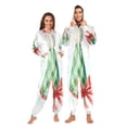 thumbnail image 3 of IAUYY Unisex Adult Onesie Pajamas Ultra-Soft Crystal-Soft Fabric, Halloween Adult Onesie Pajamas Adults,With a Zipper Plus Size Onesie Pajamas, Red Party Hat, 3 of 7
