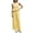 Yellow, variant on Women's 2-Piece Outfit Sleeveless Round Neck Peplum Tank Top Elastic Waist Wide Leg Pants Set Fashion Plaid Ruffled Hem Lounge Set Breathable Loose Solid Color Summer Sets for Women S