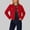 C-Red409, variant on JIAYUE Womens Outerwear Jacket Solid Color Long Sleeve Relaxed Fit Button Sport Style Cropped For Ladies Cozy Comfy Seasonal Jacket