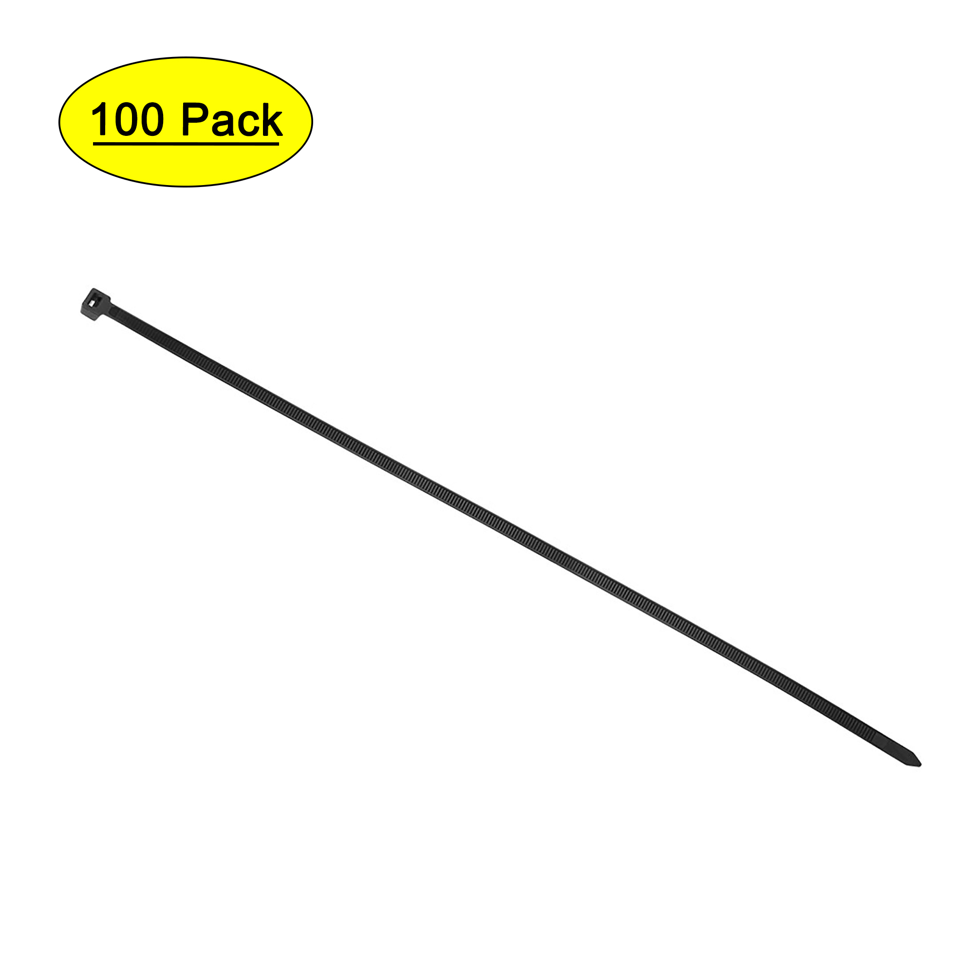 24 Inch x 0.35 Inch Black Cable Zip Ties SelfLocking Nylon Tie Wraps