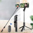 thumbnail image 4 of Q02S Perche à Selfie Portable Trépied de Téléphone 104.5CM/41 Pouces Trépied Extensible Rotation Support de Téléphone Portable Perche à Selfie Trépied en Acier Inoxydable Stabilisateur Q02S Lumière Perche à Selfie Blanc, 4 of 5