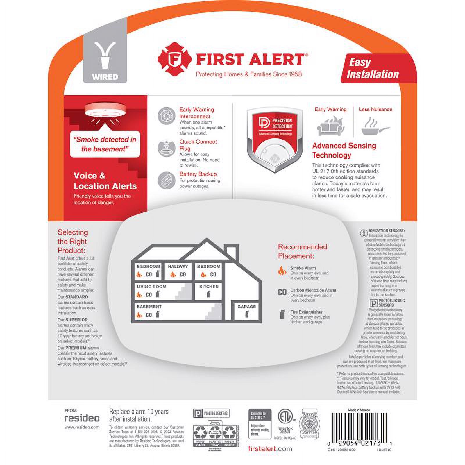 First Alert Voice Alert Hard-Wired Photoelectric Smoke Detector photo 2
