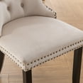 thumbnail image 6 of High-End Tufted Solid Wood Chair, Velvet Upholstered Dining Chair with Wood Legs, Suitable for Living Room, Dining Room, Beige, 6 of 9