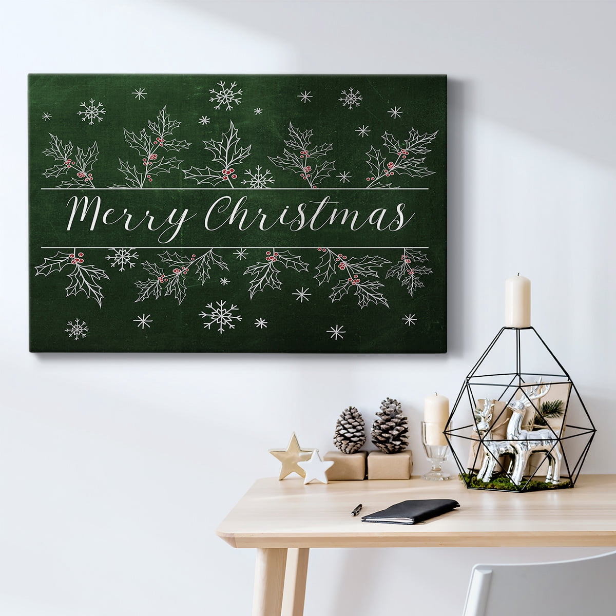 Merry Christmas Holly- Gallery Wrapped Canvas