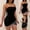 Black, variant on Aloohaidyvio dresses for women,Ladies Fashion Sexy Dress Sling Skinny Cross Fringe Pendant Hip Dress