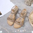 thumbnail image 2 of TrendOFT Womens Footbed Sandals Casual Stylish For Everyday Comfort With Open Toe And Rhinestone Perfect For Summer Wear With Dresses Sandales Plateforme Pour Femmes Gold 38, 2 of 9