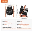 thumbnail image 5 of VEVOR Greenhouse Heater with Thermostat, 1500W Fast Heating with Overheat Protection, 2-Speed Setting Small Grow Tent Heater, Electric Portable Heater Fan for Green House, Flower Room, Workplace, 5 of 9