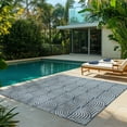 thumbnail image 3 of Gertmenian Tropea Mika Modern Geometric Navy Ivory Premium Flatweave UV Resistant Indoor Outdoor Area Rug, 6x9, 3 of 7