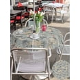 thumbnail image 5 of Outdoor Tablecloths with Umbrella Hole & Zipper, Blue Grey Seaports Round Tablecloths 60 Inch, Vintage Ocean Anchor Shark Lighthouse Waterproof Table Cloth, Patio/Pool/Picnic Table Covers, 5 of 8
