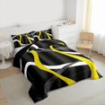 thumbnail image 3 of Homewish Yellow White Lines Full Size Comforter Sets,Modern Asbtract Geometric Bedding Comforter Set,Waves Stripe Bedding Sets For Men Women,Super Cozy Room Decor Reversible,3 Pieces, 3 of 8