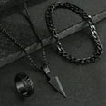 thumbnail image 3 of CUKIXA 2/3-Piece Men's Cross Jewelry Set - Titanium Alloy Necklace Bracelet Ring Gift Box, 3 of 22