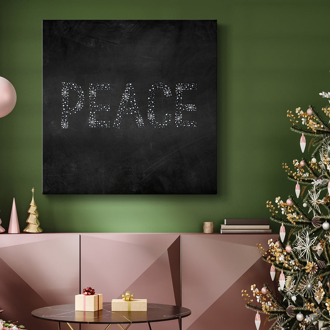 Peace Starburst - Dark Gray- Gallery Wrapped Canvas