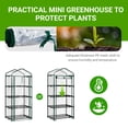thumbnail image 4 of 4-Tier Portable Mini Greenhouse, Waterproof PVC Cover & Roll-Up Zipper Door, Transparent Plant Shelter 27×19×62 Inch for Backyard Garden Flower Vegetable Cultivation, 4 of 14