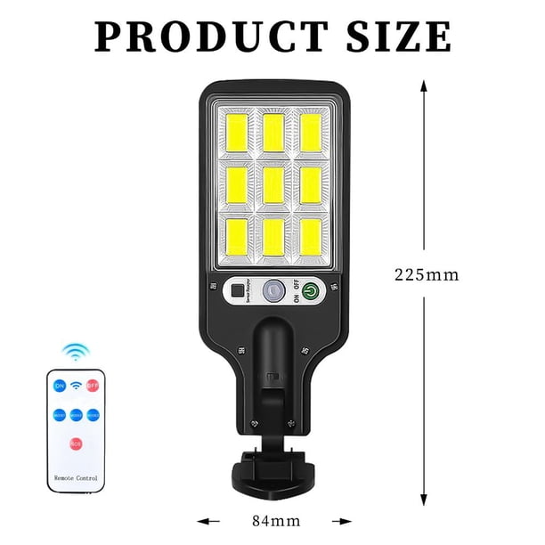 Luces de calle solares Lámpara de pared LED con sensor de movimiento de 3 modos con control remoto (D) Sywqhk Para estrenar