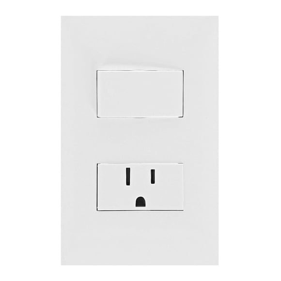 Placa Interruptor 3 Vías Receptáculo Leviton Blanco 12X8X3.5