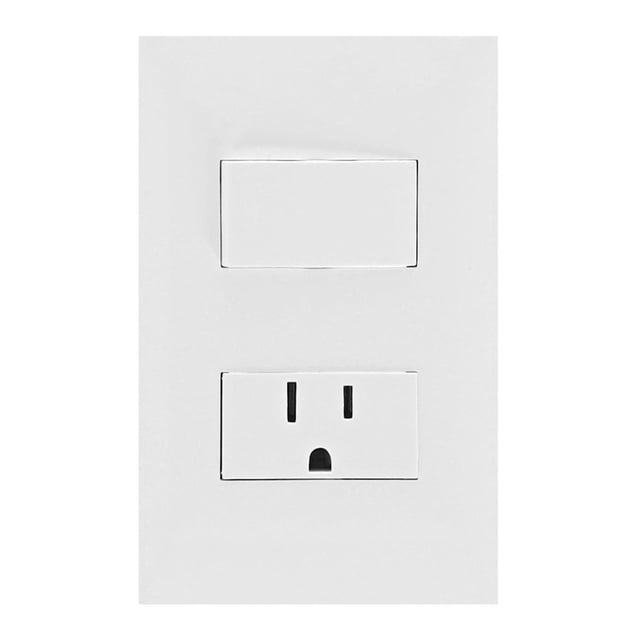 Placa Interruptor 3 Vías Receptáculo Leviton Blanco 12X8X3.5