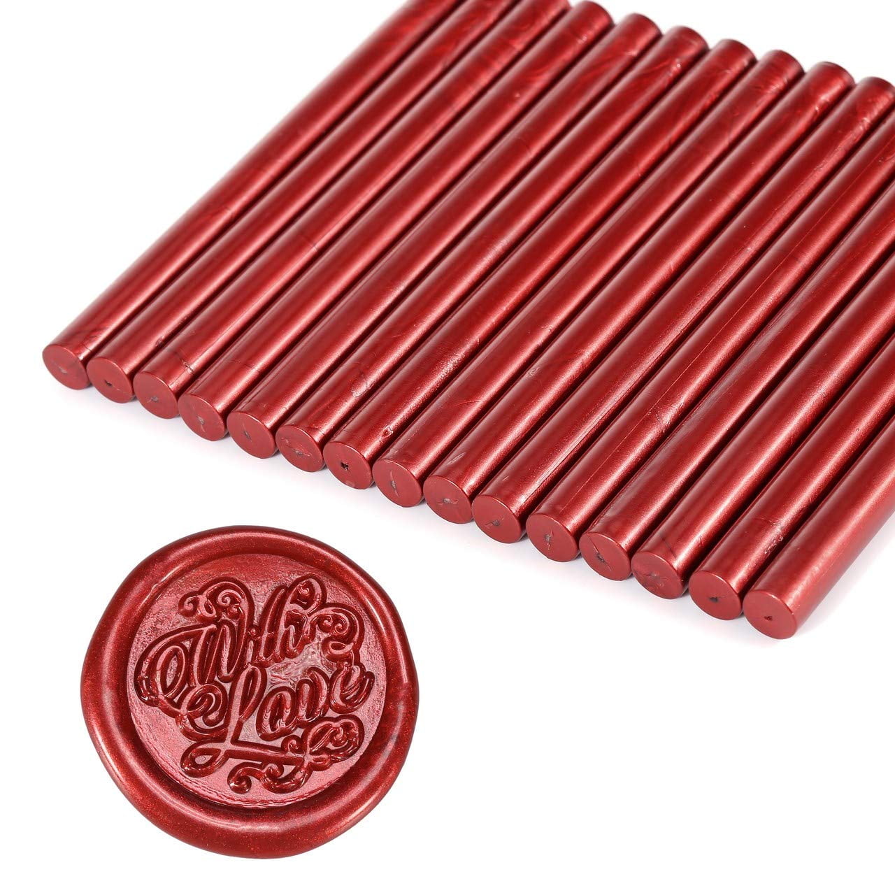 Red Sealing Wax Sticks STAMPMASTER 20pcs Wax Seal Sticks, Glue Gun Red Wax  Sticks for Wedding Invitations Letter Christmas Package Decoration (Red)