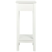 eHemco Plant Decorating Stand End Table Side Table with Storage Shelf, 10 by 10 by 23.7 Inches, White