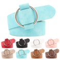 thumbnail image 2 of Maoww Female Solid Color Imitation Leather Metal Round Buckle Belt Girls Jeans Modeling Decoration Belt, 2 of 7