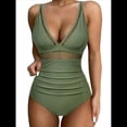 thumbnail image 2 of Traje de Baño de con Control de Abdomen para Mujer, Push Up, Cintura Alta. Verde S, 2 of 10