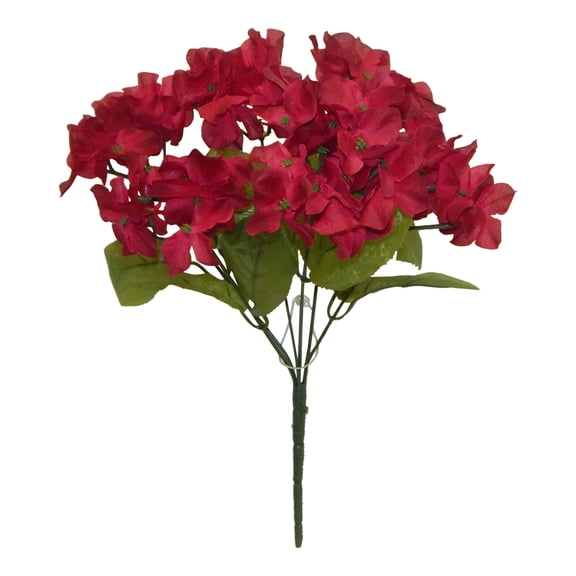Wine Red Bigleaf Hydrangea 13in Artificial Polysilk Faux Fake Flower Bush for Craft Home Garden Outdoor Bouquet Arrangement Ceremony Wedding Arch Floral Wall Aisle Decor (Burgundy, One Dozen)