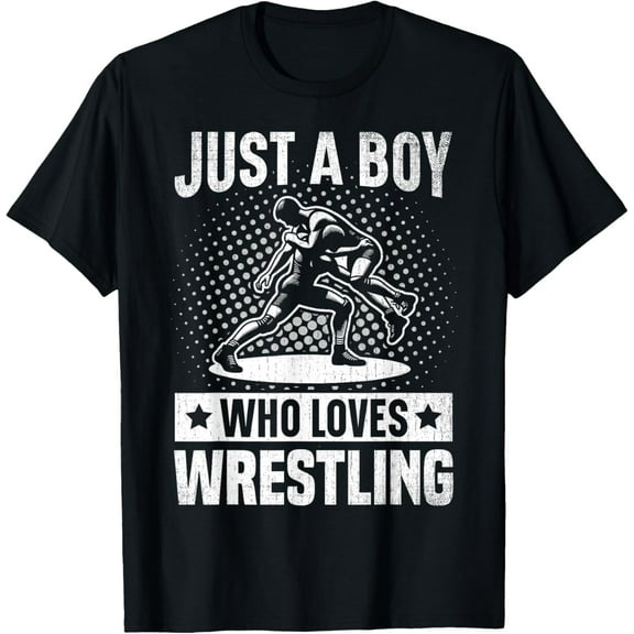 Just A Boy Who Loves Wrestling Wrestler Boys Kids T-Shirt