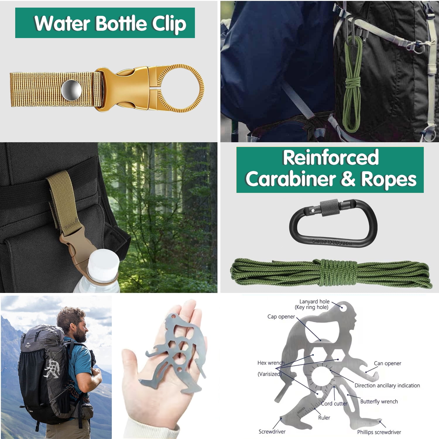 TEIPUERY Survival Kit 35 in 1,Emergency Survival Gear and Equipment, Fishing Hunting Birthday for Men, Camping Accessories, Cool Gadget, Camping Essentials