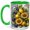 Green, variant on Sunflower Lemon Coffee Mug, Mediterranean Floral Mug, Ceramic Cup