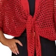 thumbnail image 4 of BLTIBY Womens Hollow Out Cover Up Short Knit Cardigan Shawl Wrap Front Batwing Sleeve Sun Protection Cover ups Red Free Size, 4 of 5