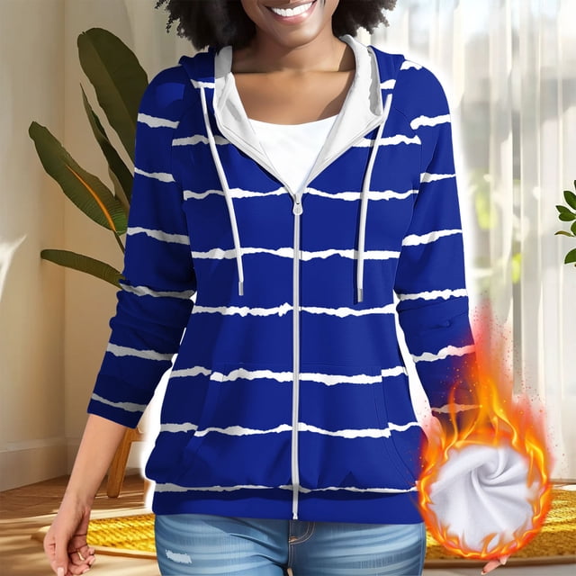 EGNMCR Chandail à Manches Longues à Capuche Décontracté & Vestes pour Femmes Imprimé Quotidien Manches Raglan Chandail à Manches Longues Mode Décontractée à Capuche Poche Zippée Haut Blouse en Polyester pour Femmes