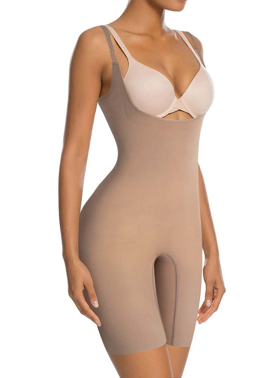 SPANX womens Shapewear for Women Thinstincts Open-bust Mid-thigh