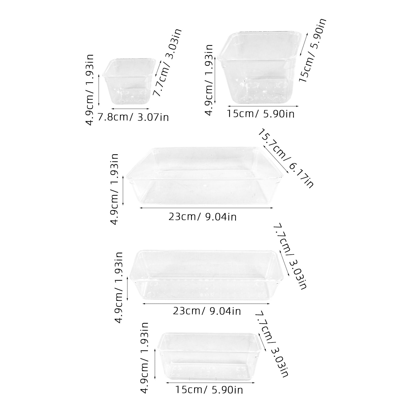 WORGEOUS 13pcs Plastic Dresser Drawer Organizers Drawer Storage Bin for Pens Gadgets