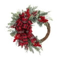 thumbnail image 4 of Christmas Wreath under $5! Cagogo 18 Inch Christmas Wreath for Front Door, Artificial Flower Christmas Decor, Outdoor Indoor Home Decoration, Festive Welcome Wreath, Holiday Seasonal Decor, 4 of 7