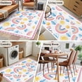 thumbnail image 5 of Rainbow Sunshine Area Rugs 2.7'x5', Washable Small Throw Rugs for Kitchen Bedroom, Rainy Cute Pink Border Indoor Outdoor Rug Non-Slip Low Pile Carpet Runner Reversible Floor Mats, 5 of 8