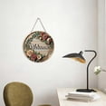 thumbnail image 4 of Welcome Door Sign, Wooden Circular Plaque, Flower Wreath Hanging, Home Wall Decor for Entrance, Decorative Doorplate for Indoor Use,for Home, Festival, and Gift(Yellow,), 4 of 9