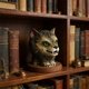 thumbnail image 4 of Figura de resina de lobo de ojos verdes aullando a la luna | Decoración mística pintada a mano con ojos luminosos para habitaciones con temática gótica, fantástica y salvaje, 4 of 6