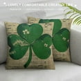 thumbnail image 3 of Nawypu  Vintage Happy ST. Patrick's Day Big Green Clover Cushion Cover Pillow Case Spring Décor(PL110), 3 of 5