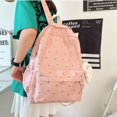 thumbnail image 3 of LinYooLi Kawaii Floral Print Backpack with Pendant Preppy Backpack Cottagecore Bag Coquette Aesthetic Backpack Daypack (White,One Size), 3 of 7