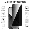 thumbnail image 3 of 3pack BLUUMTEK for iPhone 14 Plus Privacy Tempered Glass Screen Protector Private Screen Anti-Spy, 3 of 5