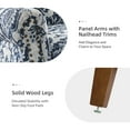 thumbnail image 3 of Upholstered Floral Armchair Set of 2 Single Lounge Sofa Accent Chair Nailhead Trim Wooden Legs Home Living Room Bedroom Navy, 3 of 7