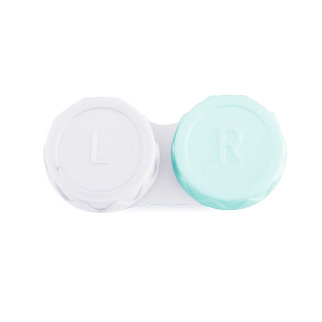 Glasses Case Double Box Cosmetic Contact Glasses Storage Box,Green Contact Lens Protective Case