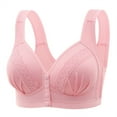 thumbnail image 1 of ManxiVoo Front Closure Wireless Bra for Women Full Coverage Comfortable Support Minimizer Bralette Non Padded Everyday Wear M Size Pink, 1 of 5