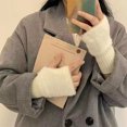 thumbnail image 4 of dianhelloya Winter Half-Finger Gloves Thickened Soft Comfortable Warm Knitted Arm Mittens Winter Fashionable Gloves Women White, 4 of 7