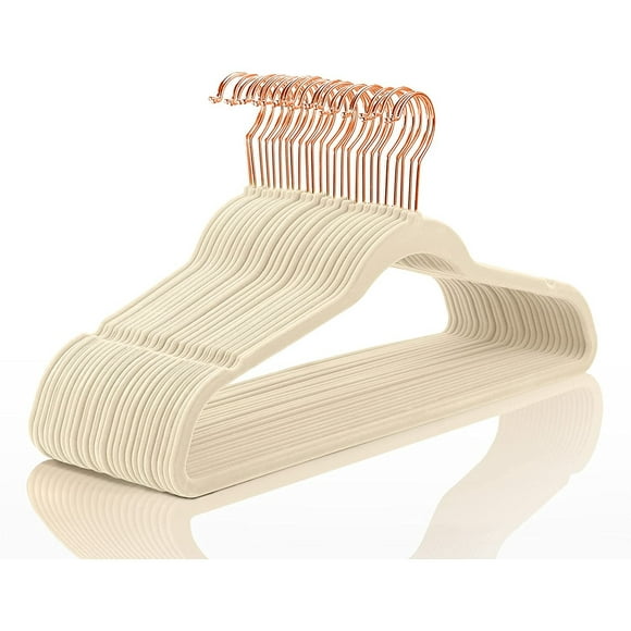 Perchas de terciopelo premium (paquete de 50) Heavyduty - Antideslizante - Perchas de traj MIZGI MIZGI