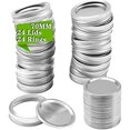 thumbnail image 1 of 70MM Regular Mouth Mason Jar Lids and Bands, 24 Pcs Canning Lid,24Pcs Canning Rings,Reuseable Metal Mason Jar Canning with Silicone Gasket Lids Fits Ball, Kerr & More Jars, 1 of 7