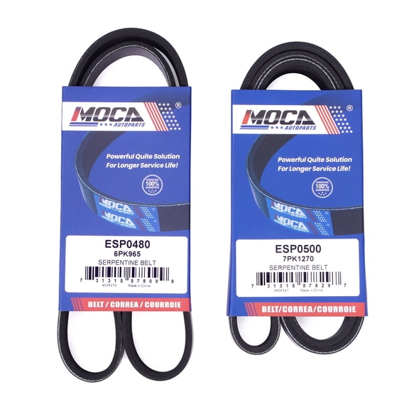 MOCA AUTOPARTS 2x Serpentine Belt Fit for 2011-2018 Porsche Cayenne 3.0L & 2012-2016 Porsche Panamera 3.0L & 2011-2015 Volkswagen Touareg 3.0L