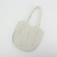 thumbnail image 4 of Nvzi Bolso de hombro tejido, bolso de mano tejido y bolso de cosméticos, bolso de mano tejido elegante para playa de verano, 11,81 x 9,84 pulgadas, morado, 4 of 4