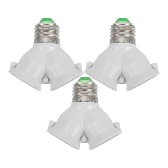 ColoMX 3 piezas E27 a 2 E27 base de lámpara material ignífugo soporte convertidor extensor enchufe Y forma divisor adaptador base de luz para bombilla LED (blanco)